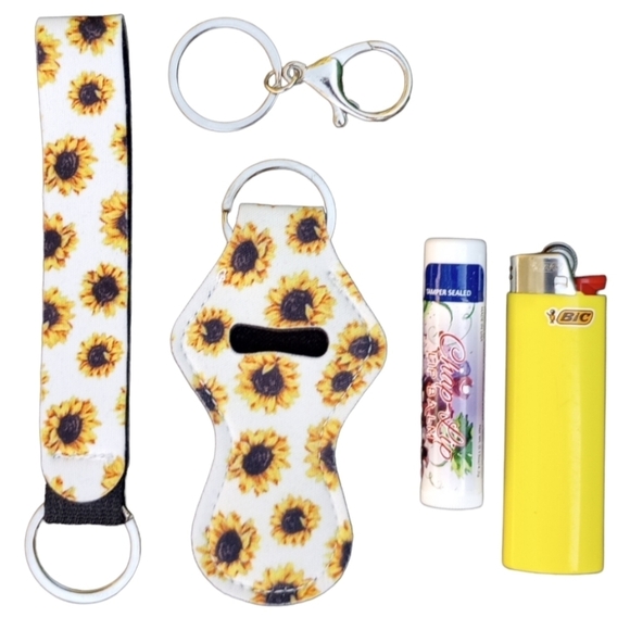 5 / $25 Lip Balm Holder Keychain Pineapple Lipstick Keychain Tropical Keyring - Picture 14 of 16